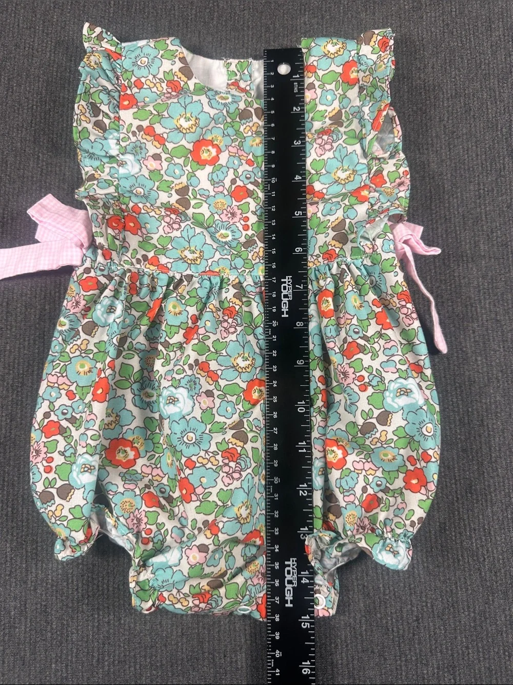 Smock Monkey Baby Girl Bubble Floral Gingham Bow Romper 12 Month Infant Toddler